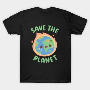 Crying Earth On Fire, Save The Planet T-Shirt